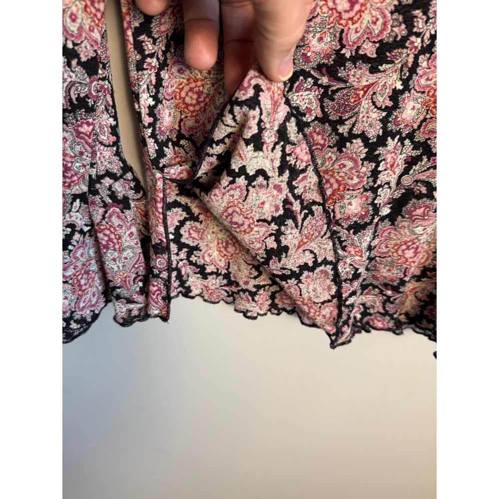 B.I.Y.A.Y.C.D.A. Paisley Bell Sleeve Top‎ Pink Multi Boho Cottagecore Y2K Hippie - Picture 6 of 11